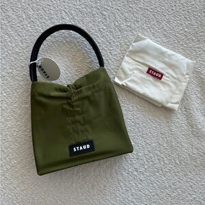 STAUD NWT Felix Green Nylon Bag